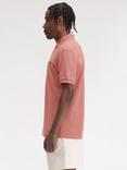 Fred Perry Cotton Regular Fit Short Sleeve Polo Shirt, Putty Pink/Navy