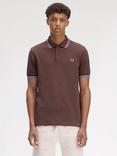 Fred Perry Cotton Twin Tipped Regular Fit Polo Shirt, Crbri/Ecr/Lghsmo