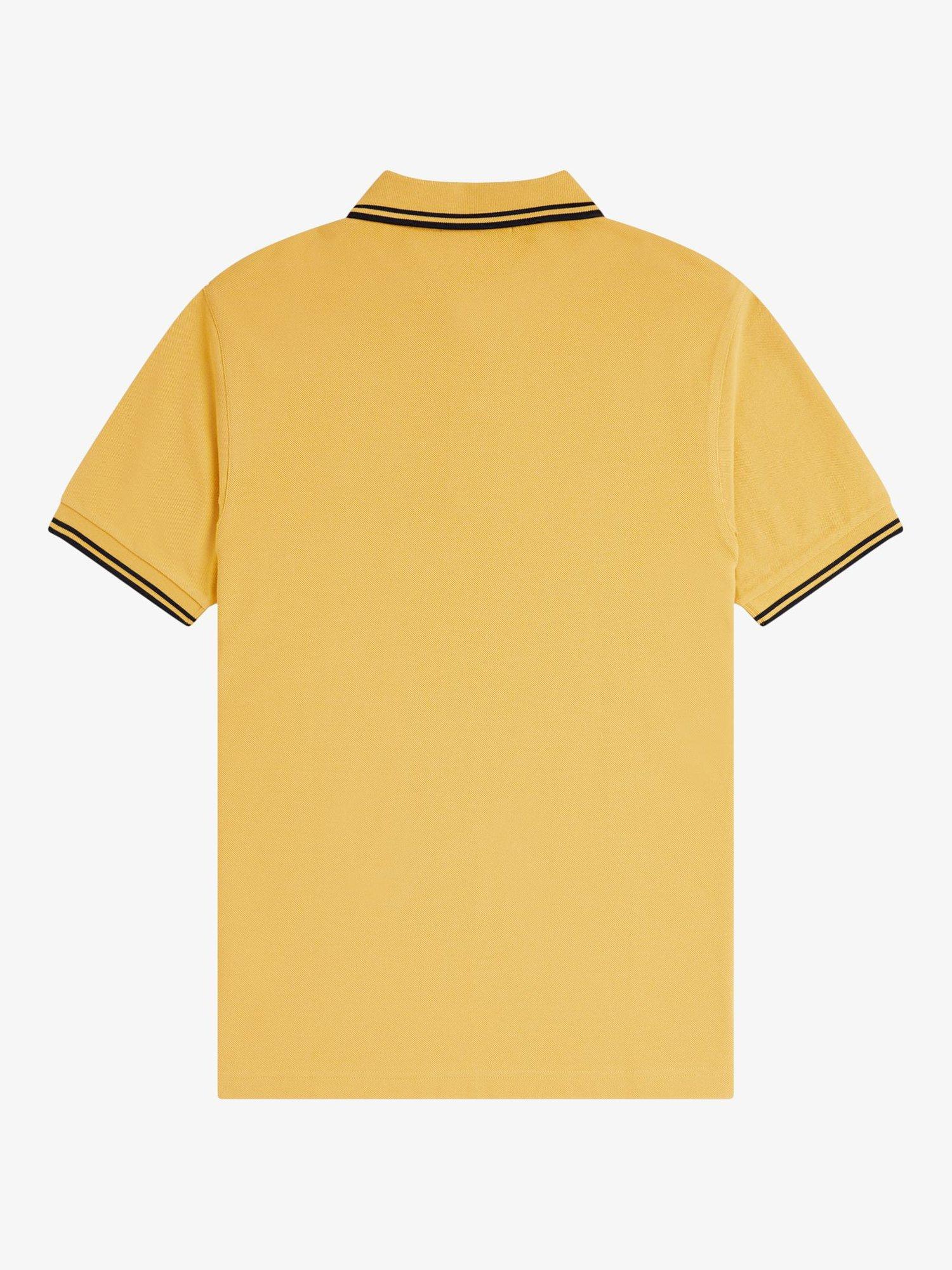 Product image 5 of 5, which shows Fred Perry Cotton Twin Tipped Regular Fit Polo Shirt, Honeycomb/Navy, S