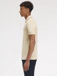 Fred Perry Cotton Twin Tipped Regular Fit Polo Shirt, Oatm/Chmpg/Stone