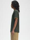Fred Perry Cotton Regular Fit Short Sleeve Twin Tipped T-Shirt, Crt Grn/Hnycmb