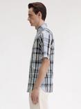 Fred Perry Linen Blend Regular Fit Madras Check Shirt, Light Smoke