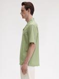 Fred Perry Cotton Blend Regular Fit Revere Collar Check Shirt, Olive Mint