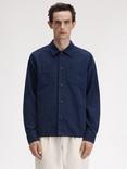 Fred Perry Cotton Regular Fit Twill Overshirt, Tennis Blue
