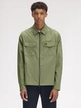 Fred Perry Zip-Through Overshirt, Olive Mint