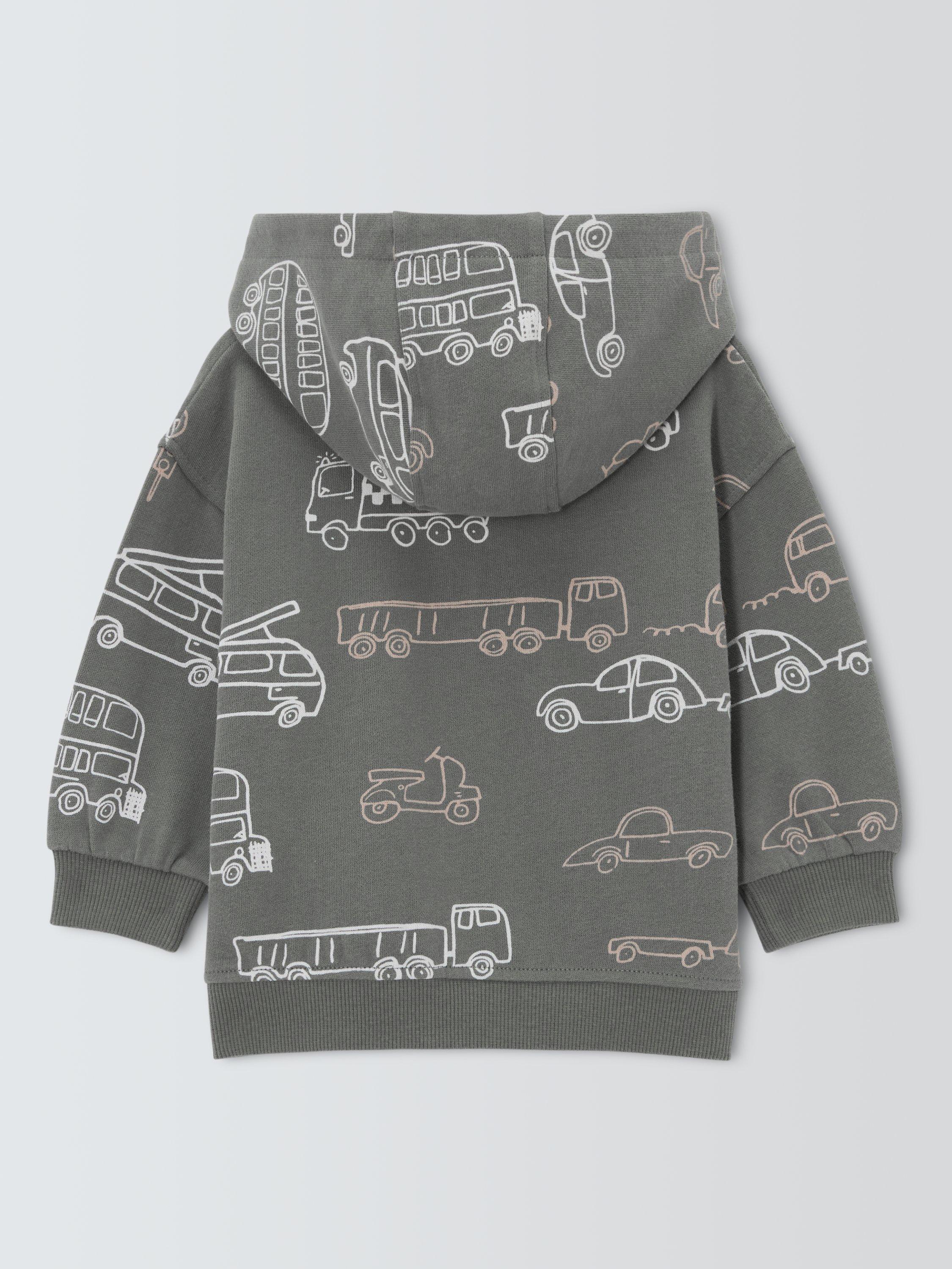 Product image 2 of 3, which shows John Lewis Baby Transport Zip Up Hoodie, Green, 0-3 months
