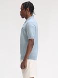 Fred Perry Cotton Regular Fit Short Sleeve Knitted Polo Shirt, Light Smoke