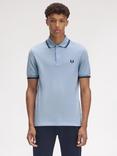Fred Perry Cotton Twin Tipped Regular Fit Polo Shirt, Lghsmo/Ptrbl/Ny