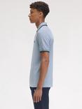 Fred Perry Cotton Twin Tipped Regular Fit Polo Shirt, Lghsmo/Ptrbl/Ny