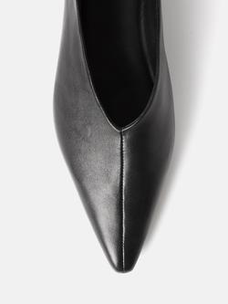 Jigsaw Linnie Pointed Toe Flat Leather Pumps - view 2, Black