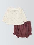 John Lewis Baby Blouse and Corduroy Bloomer Set, Multi