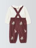 John Lewis Baby Blouse and Corduroy Dungaree Set, Multi