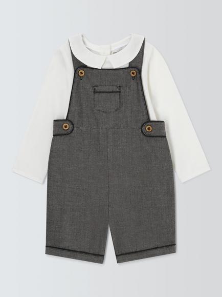 John Lewis Heirloom Collection Dungarees & Jersey Bodysuit, Multi, Multi
