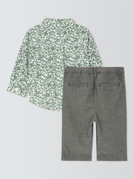 John Lewis Baby Floral Shirt and Trouser Set, Multi - view 2, Multi