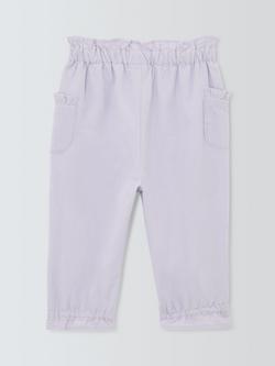 John Lewis Baby Frill Waisted Trousers, Purple - view 2, Purple