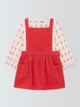 John Lewis Baby Pinafore and Cherry Top, Red