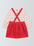John Lewis Baby Pinafore and Cherry Top, Red