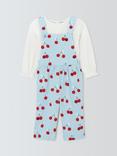 John Lewis Cherry Print Baby Dungaree and Long Sleeve T-Shirt Set, Multi