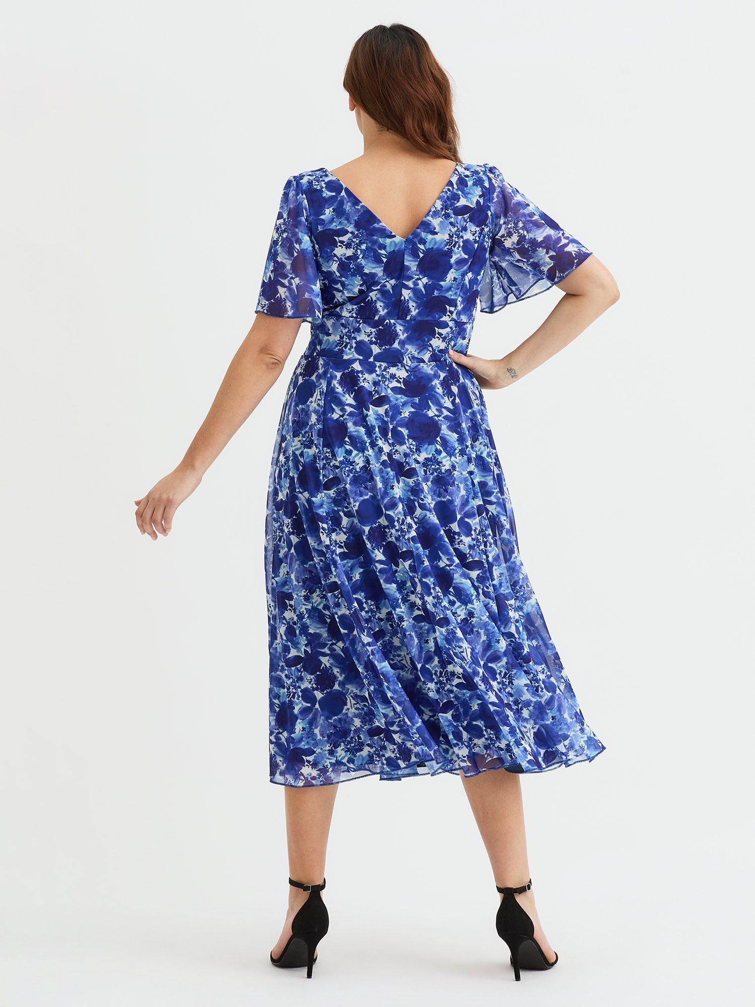 Product image 4 of 4, which shows Scarlett & Jo Victoria Floral Dress, Cobalt, 12
