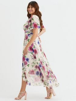 Scarlett & Jo Tilly Floral High Low Dress, Cream/Multi - view 2, Cream/Multi