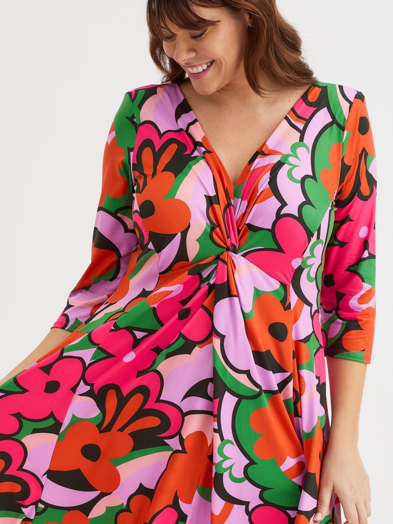 Product image 2 of 4, which shows Scarlett & Jo Claudia Pucci Abstract Floral Dress, Multi, 12