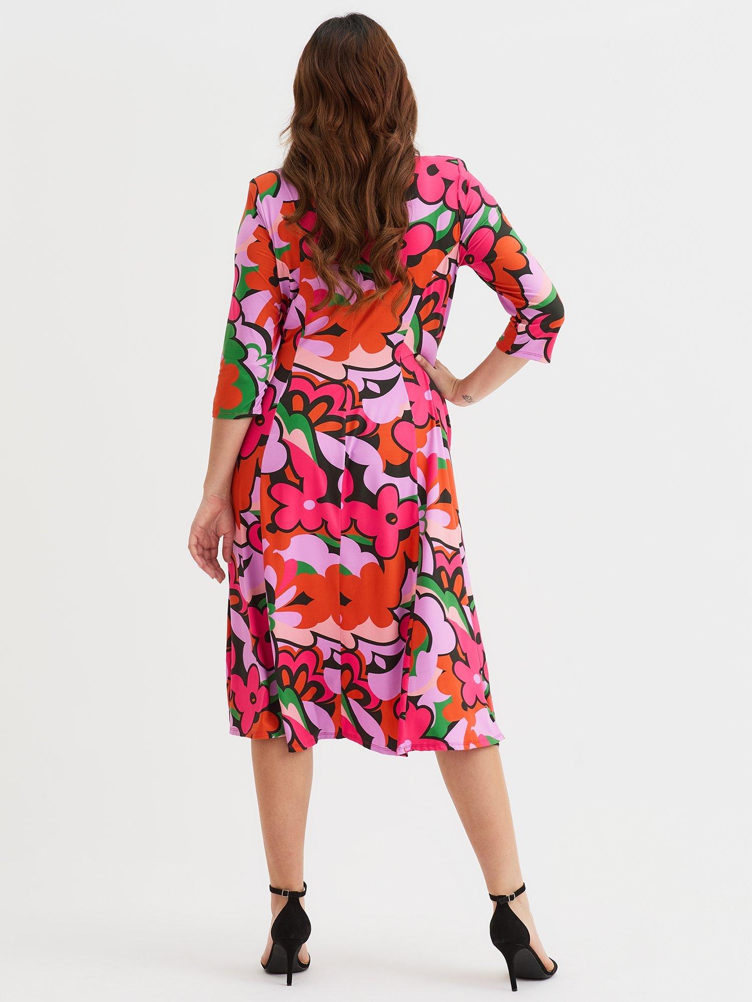 Product image 4 of 4, which shows Scarlett & Jo Claudia Pucci Abstract Floral Dress, Multi, 12