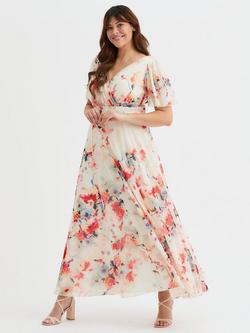 Scarlett & Jo Isabelle Floral Maxi Dress, Ivory Orange