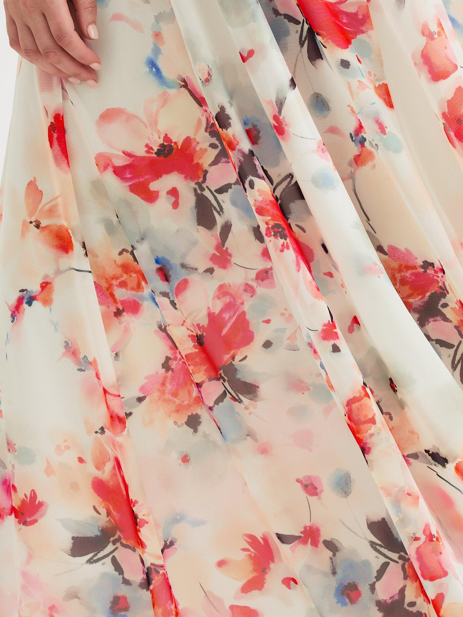 Product image 2 of 4, which shows Scarlett & Jo Isabelle Floral Maxi Dress, Ivory Orange, 12