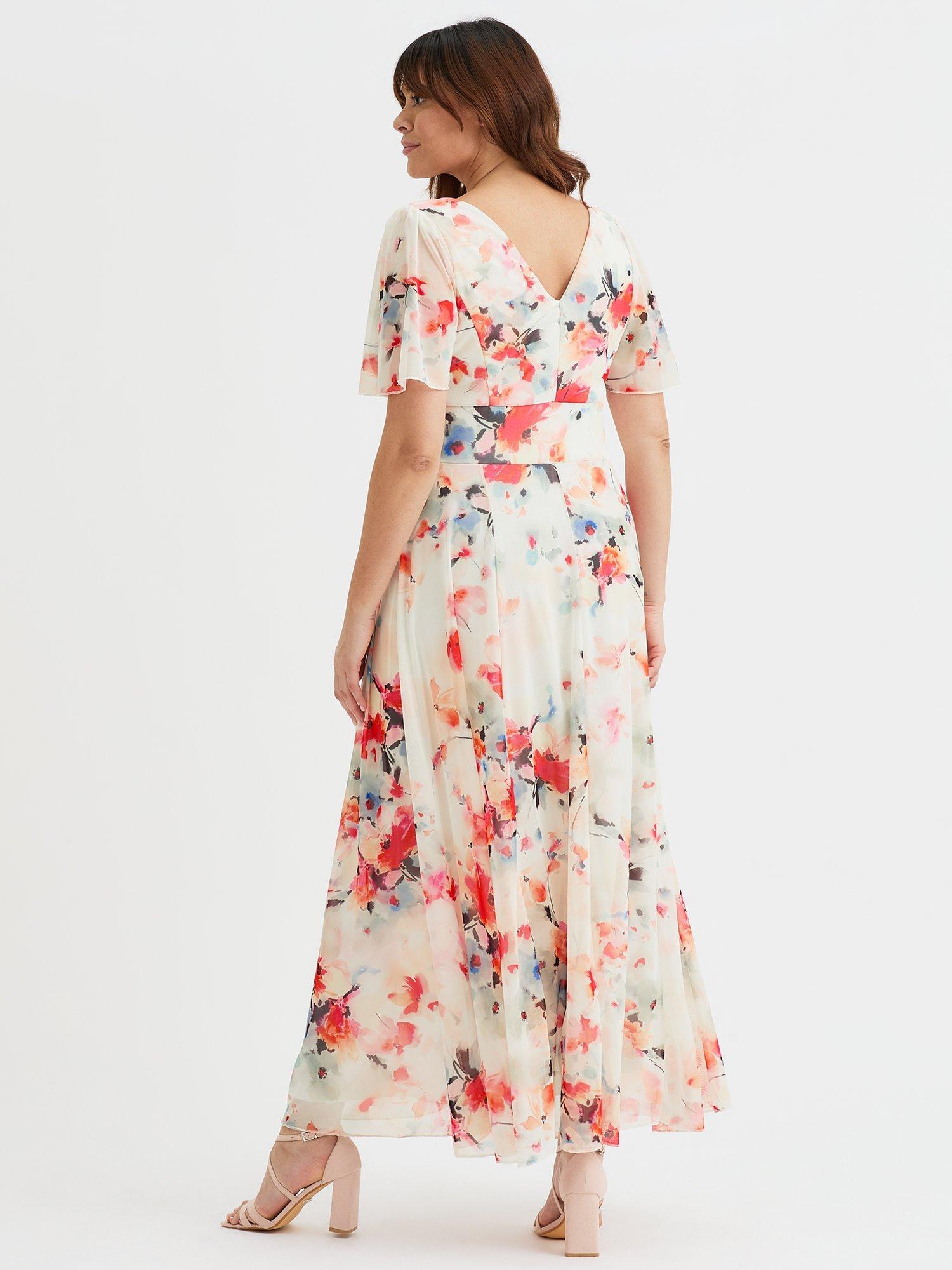 Product image 4 of 4, which shows Scarlett & Jo Isabelle Floral Maxi Dress, Ivory Orange, 12