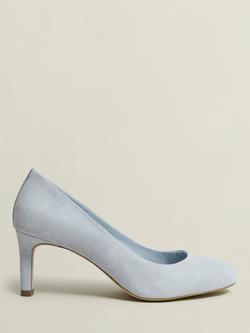 Hobbs Lizzie Suede Court Shoes, Pale Blue