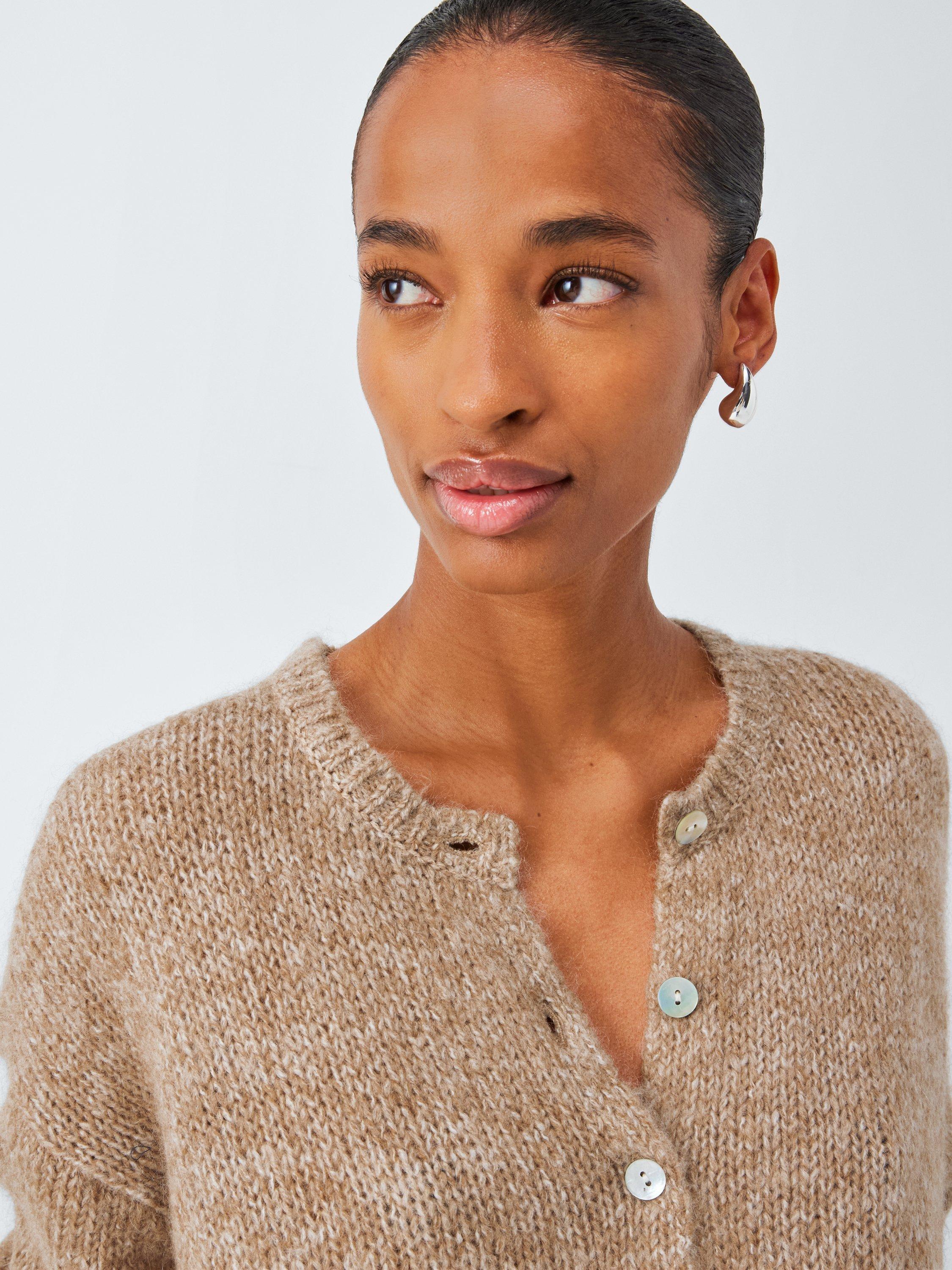 Product image 5 of 6, which shows AND/OR Poppy Wool Blend Knit Cardigan, Warm Pine, XS