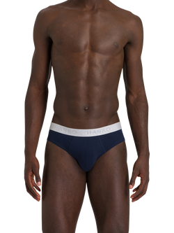 Hanro Stretch Cotton Essentials Briefs, Pack of 2 - view 2, Light Melange/Navy