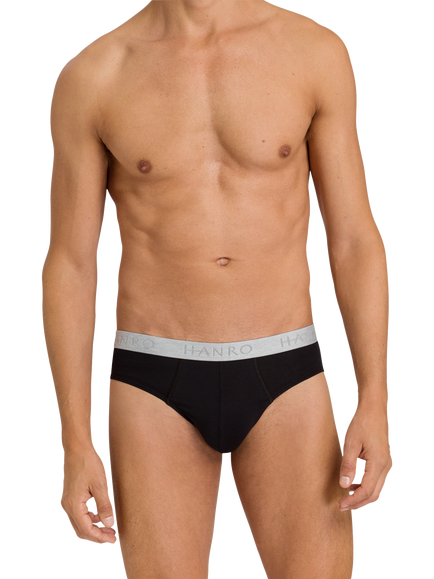 Hanro Stretch Cotton Essentials Briefs, Pack of 2, Black