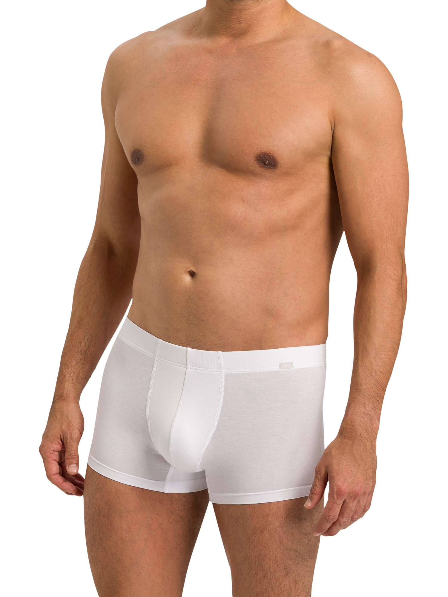 Product image 1 of 8, which shows Hanro Stretch Cotton Essentials Trunks, Pack of 2, White, S