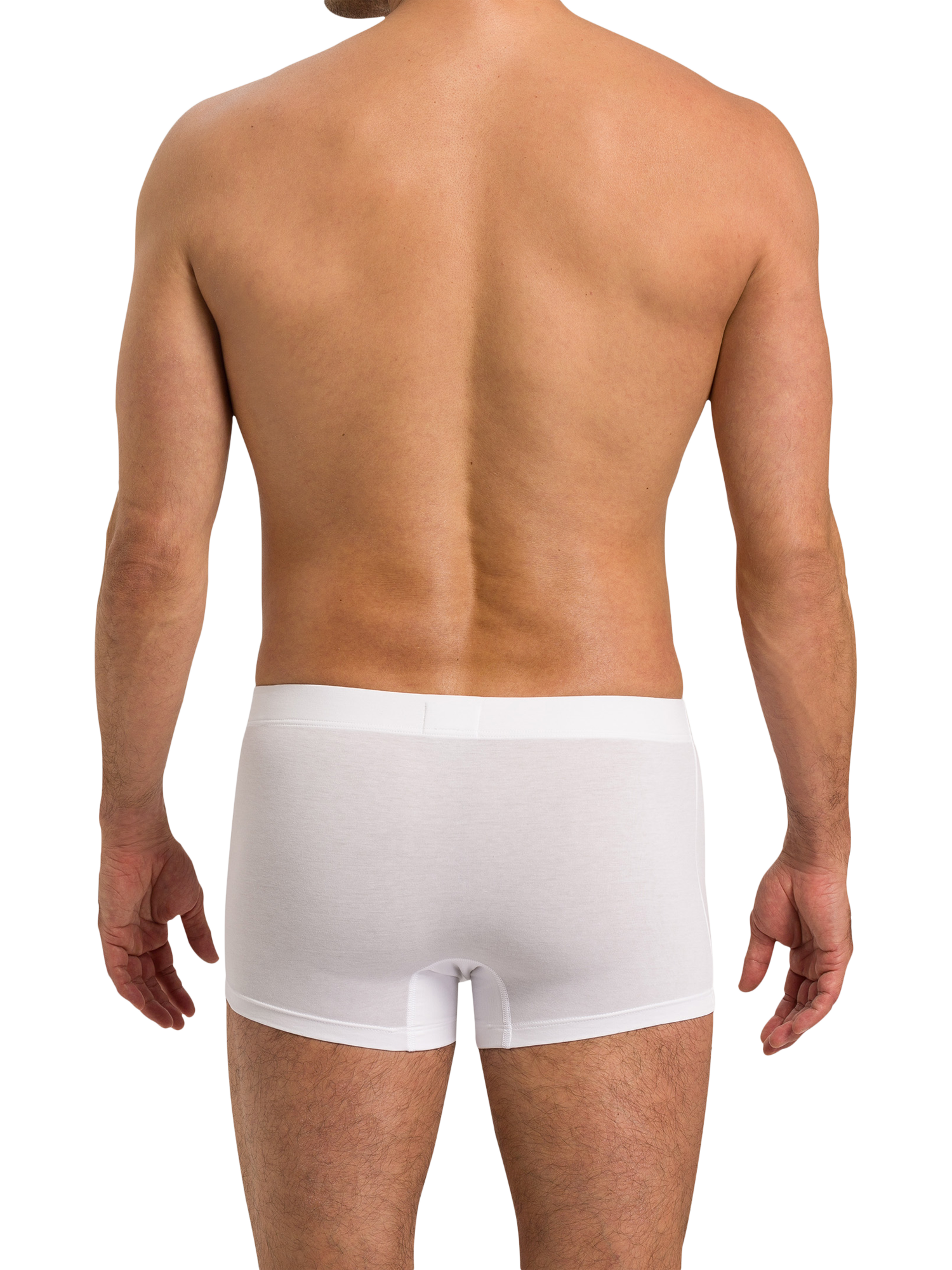 Product image 2 of 8, which shows Hanro Stretch Cotton Essentials Trunks, Pack of 2, White, S