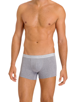 Hanro Stretch Cotton Essentials Trunks, Pack of 2 - view 2, Light Melange/Navy