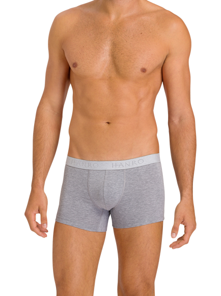Hanro Stretch Cotton Essentials Trunks, Pack of 2 - view 2, Light Melange/Navy
