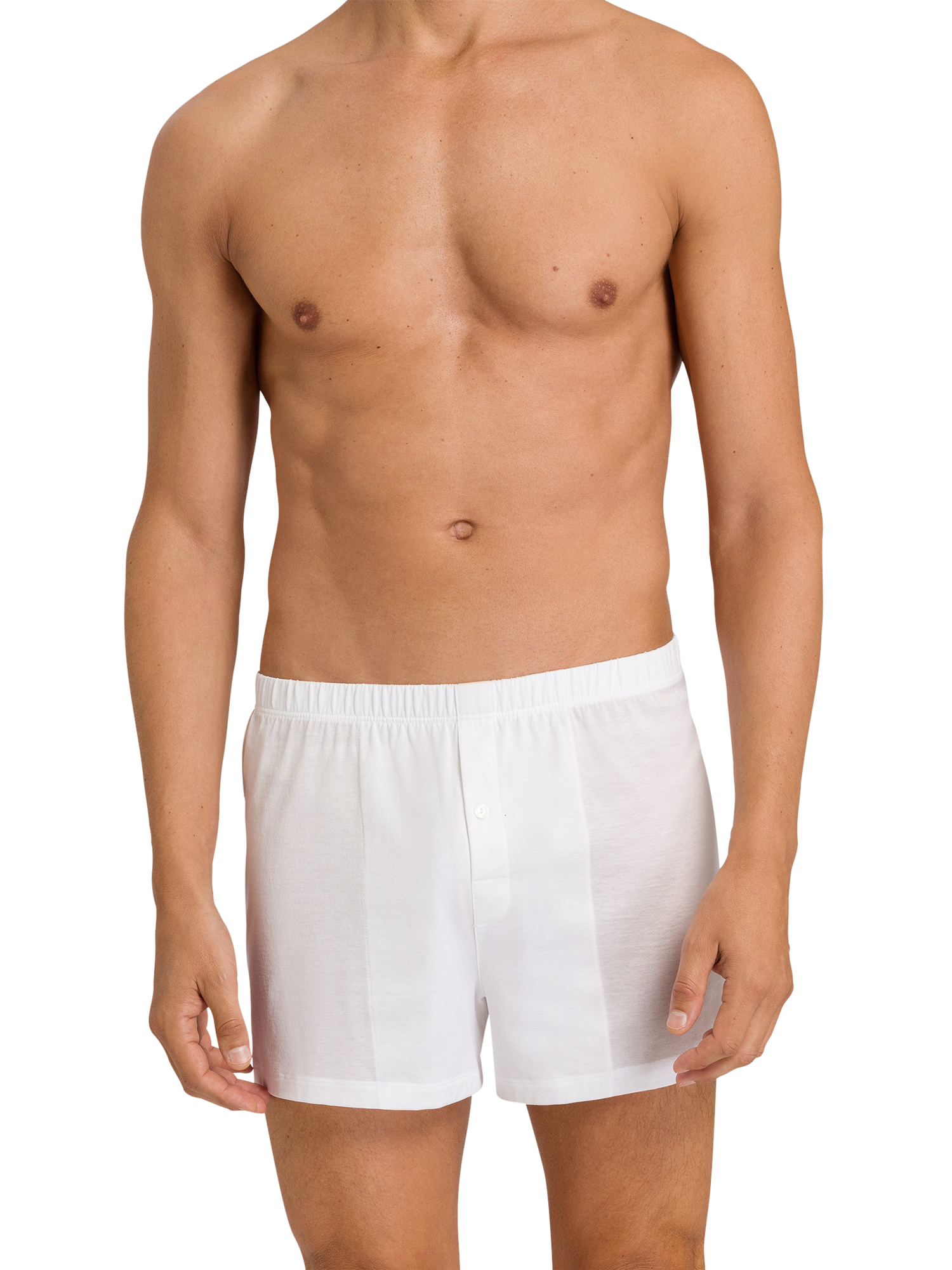 Product image 1 of 6, which shows Hanro Cotton Sporty Boxer Briefs, White, S
