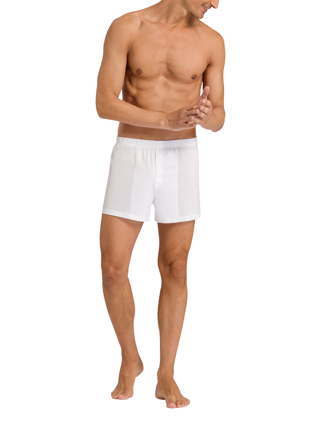 Product image 3 of 6, which shows Hanro Cotton Sporty Boxer Briefs, White, S