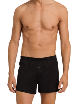 Hanro Cotton Sporty Boxer Briefs, Black