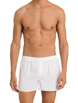 Hanro Fancy Woven Cotton Loose Fit Boxers, White