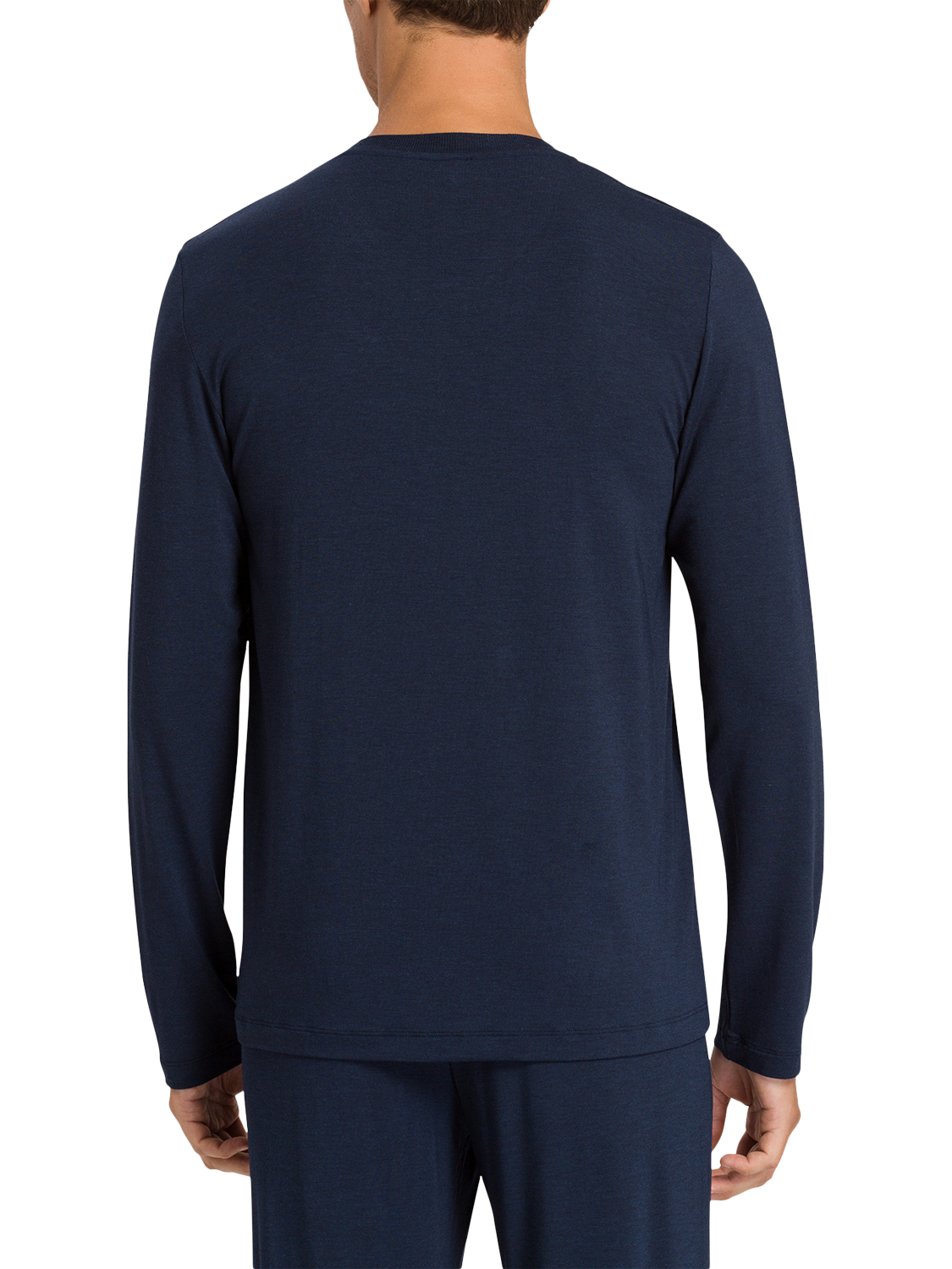 Product image 2 of 6, which shows Hanro Casuals Long Sleeve Crew Neck Top, Deep Navy, S