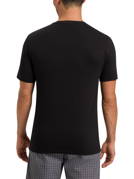 Hanro Cotton Short Sleeve Living Shirt - view 2, Black