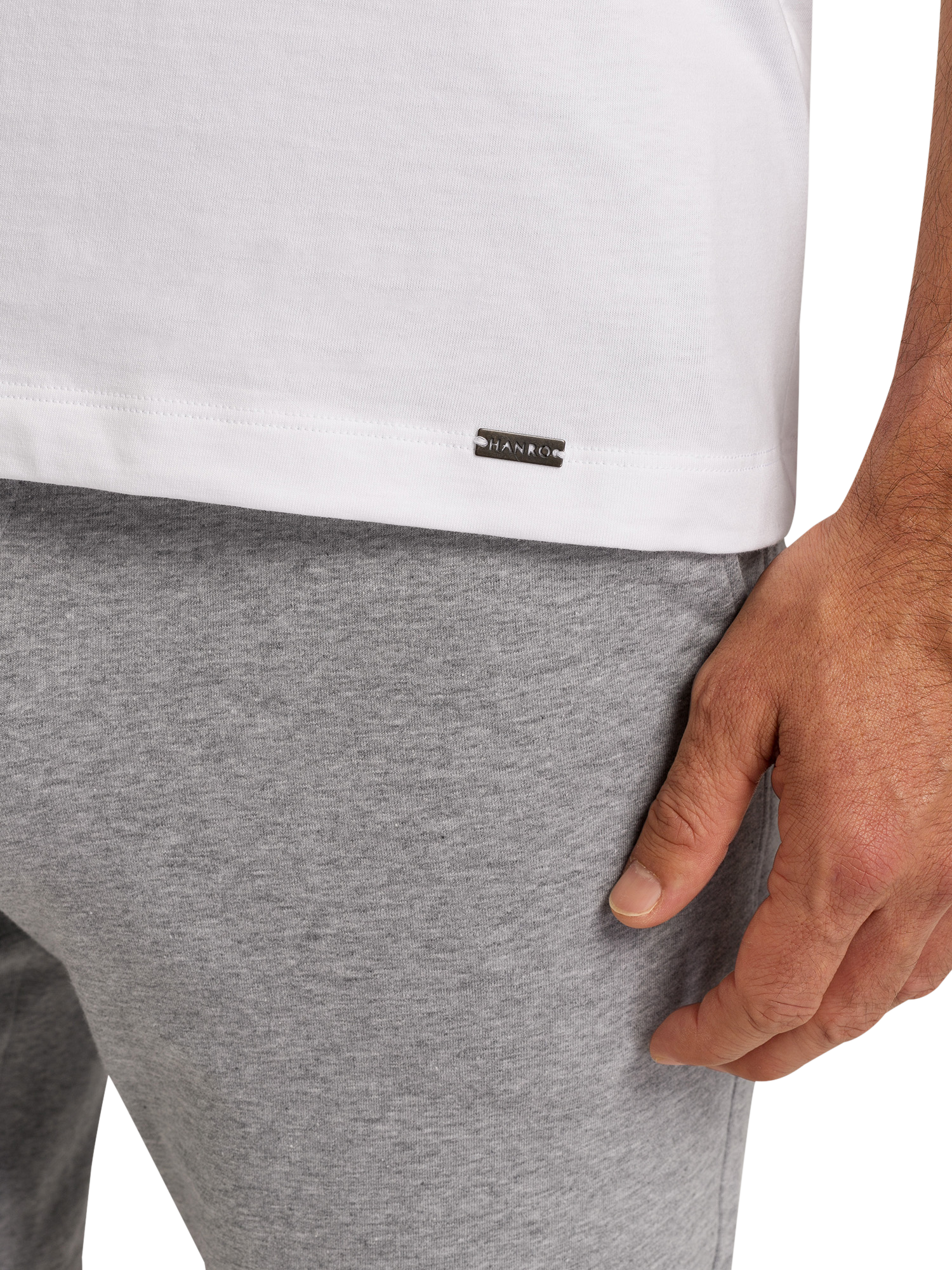 Product image 7 of 7, which shows Hanro Cotton Short Sleeve Living Shirt, White, S