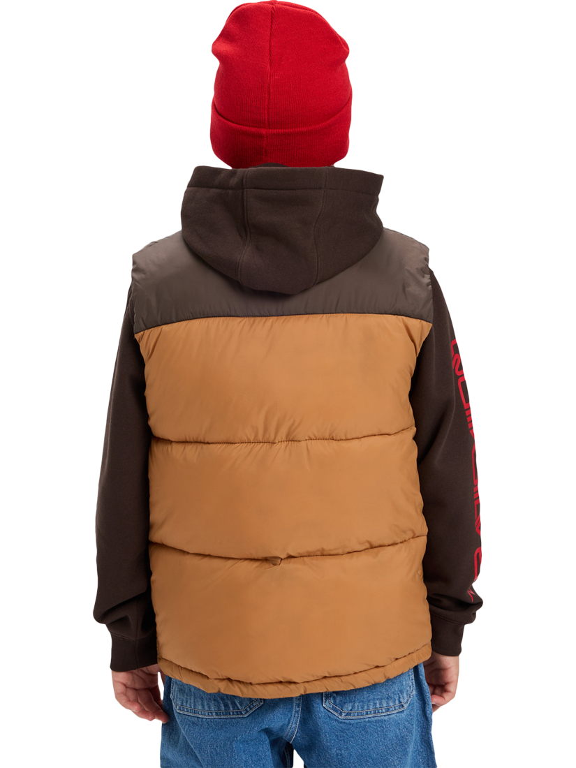 Product image 2 of 6, which shows Quicksilver Kids' Cold Days Puffer Gilet, Chocolate Brown, 10 years