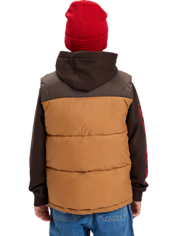 Quicksilver Kids' Cold Days Puffer Gilet, Chocolate Brown - view 2, Chocolate Brown