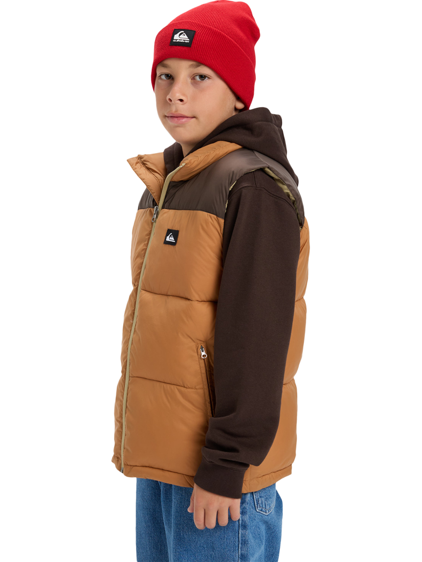 Product image 3 of 6, which shows Quicksilver Kids' Cold Days Puffer Gilet, Chocolate Brown, 10 years