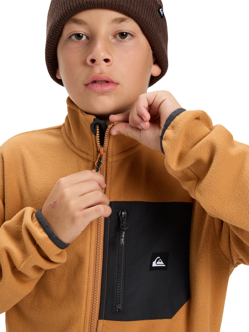 Product image 5 of 5, which shows Quicksilver Kids' Ice Fields Full Zip Fleece, Almond, 12 years