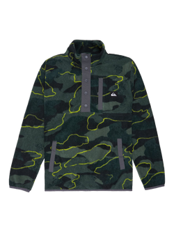 Quicksilver Kids' No Destination Half Snap Fleece, Trekking Green, Trekking Green