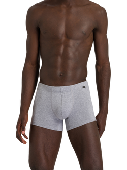 Hanro Stretch Cotton Essentials Trunks, Pack of 2, Light Melange/Navy